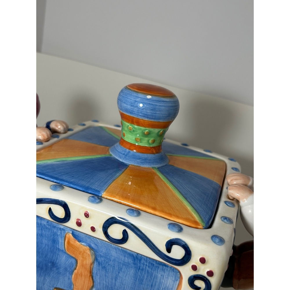 Lotus 1999 Handcrafted Ceramic Dreidel Cookie‎ Jar Hanukkah Holiday Decor Large - Picture 2 of 11